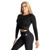 Rib Seamless Crop LS Black Melange | Better Bodies
