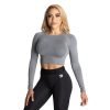 Rib Seamless Crop LS Grey Melange | Better Bodies