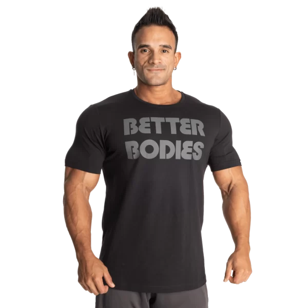 Logo Tapered Tee Washed Black | Better Bodies