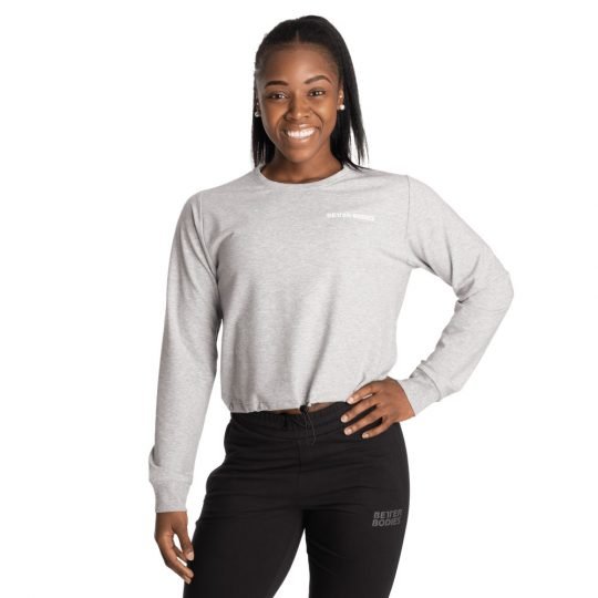 Empire Cropped Crew Light Grey Melange | Better Bodies