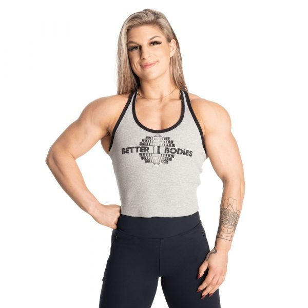 Old School Rib T-back Light Grey Melange | Better Bodies